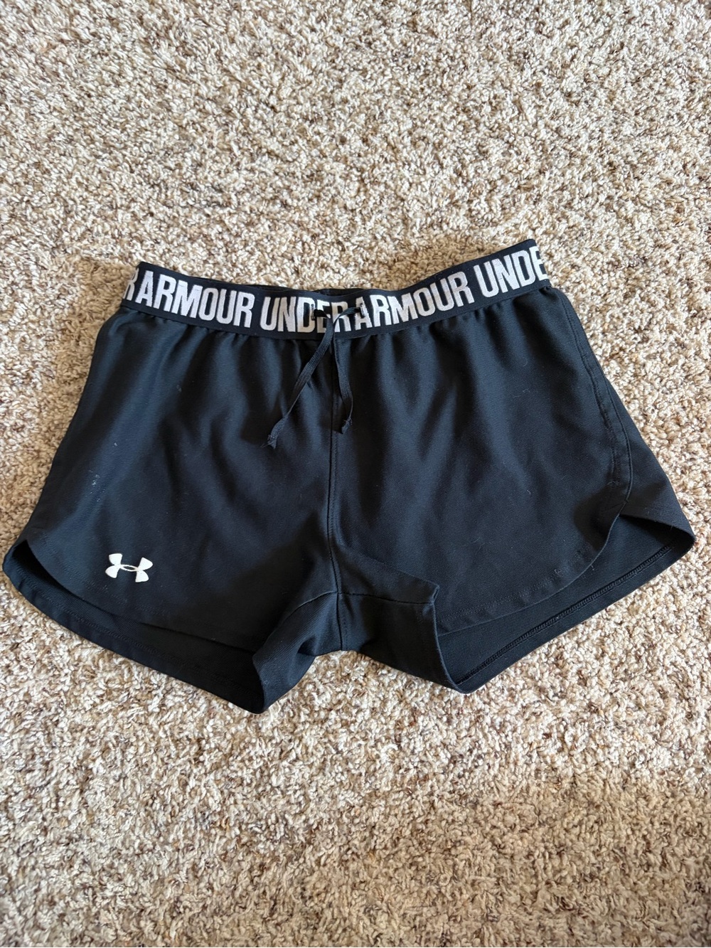 Under Armour Black Kids Athletic Shorts with Branded Waistband